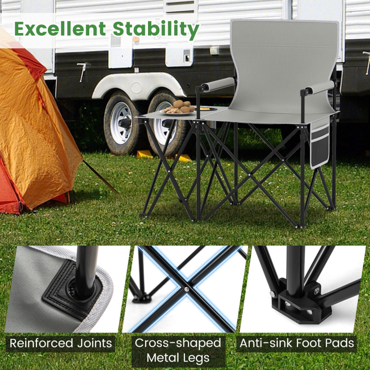 Oversized Camping Chair with Side Table - Gallery View 8 of 10