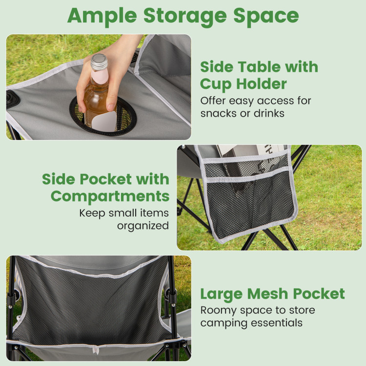 Oversized Camping Chair with Side Table - Gallery View 10 of 10