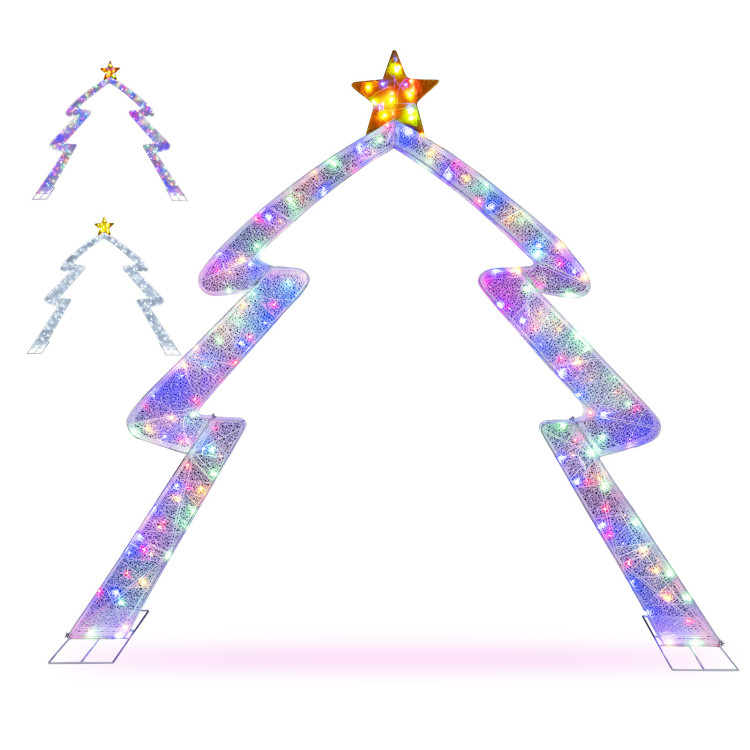 8.8 FT Christmas Tree-shaped Archway, Xmas Archway with Top Star test - Gallery View 1 of 16