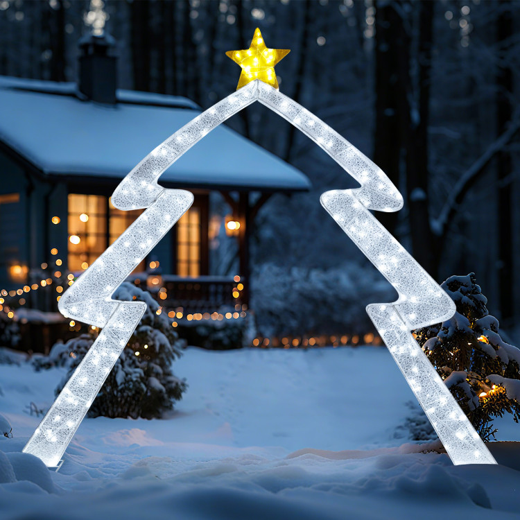 8.8 FT Christmas Tree-shaped Archway, Xmas Archway with Top Star test - Gallery View 5 of 16