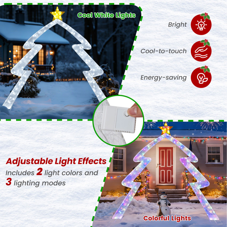 8.8 FT Christmas Tree-shaped Archway, Xmas Archway with Top Star test - Gallery View 7 of 16