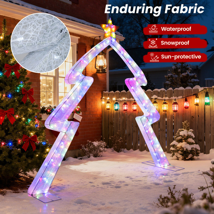 8.8 FT Christmas Tree-shaped Archway, Xmas Archway with Top Star test - Gallery View 8 of 16