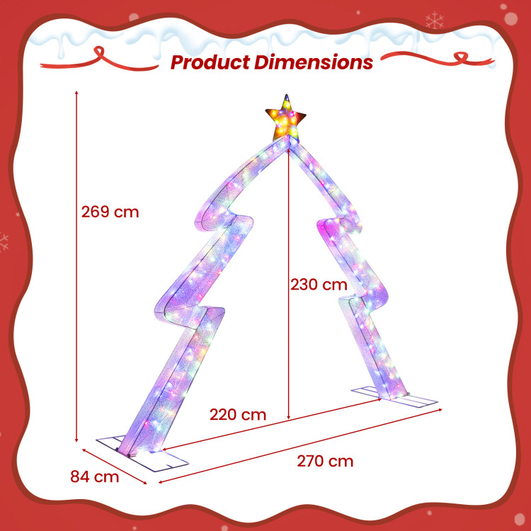 8.8 FT Christmas Tree-shaped Archway, Xmas Archway with Top Star test - Gallery View 11 of 16