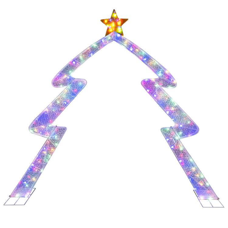 8.8 FT Christmas Tree-shaped Archway, Xmas Archway with Top Star test - Gallery View 15 of 16