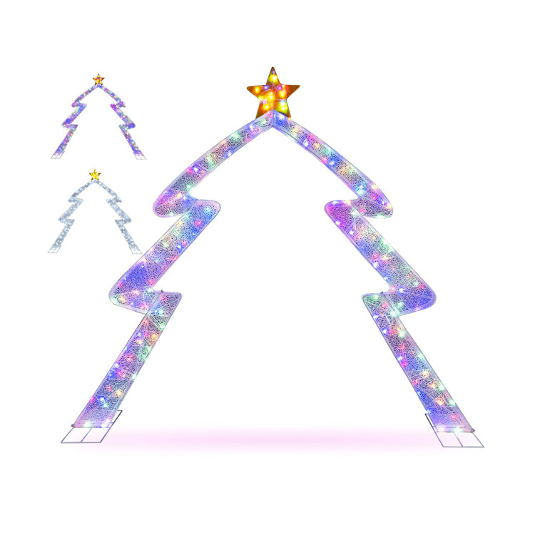 8.8 FT Christmas Tree-shaped Archway, Xmas Archway with Top Star test - Gallery View 16 of 16