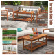 2-Tier Patio Coffee Table with Slatted Tabletop and Shelf - Gallery View 8 of 13