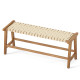 47 Inch Long Patio Bench Teak Wood Dining Bench for Backyard - Gallery View 4 of 10
