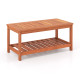 2-Tier Patio Coffee Table with Slatted Tabletop and Shelf212 - Gallery View 2 of 13