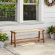 47 Inch Long Patio Bench Teak Wood Dining Bench for Backyard - Gallery View 7 of 10