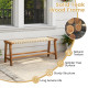 47 Inch Long Patio Bench Teak Wood Dining Bench for Backyard - Gallery View 8 of 10