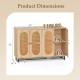 50" Buffet Cabinet Sideboard Cabinet with 4 Rattan Doors - Gallery View 3 of 4