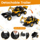 12V Electric Construction Vehicle 4 in 1 Ride on Tractor Excavator & Bulldozer for Kids-Yellow - Gallery View 3 of 20