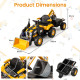 12V Electric Construction Vehicle 4 in 1 Ride on Tractor Excavator & Bulldozer for Kids-Yellow - Gallery View 15 of 20